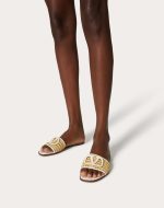 VLOGO SIGNATURE WOVEN RAFFIA SLIDE SANDAL 80MM - Image 2